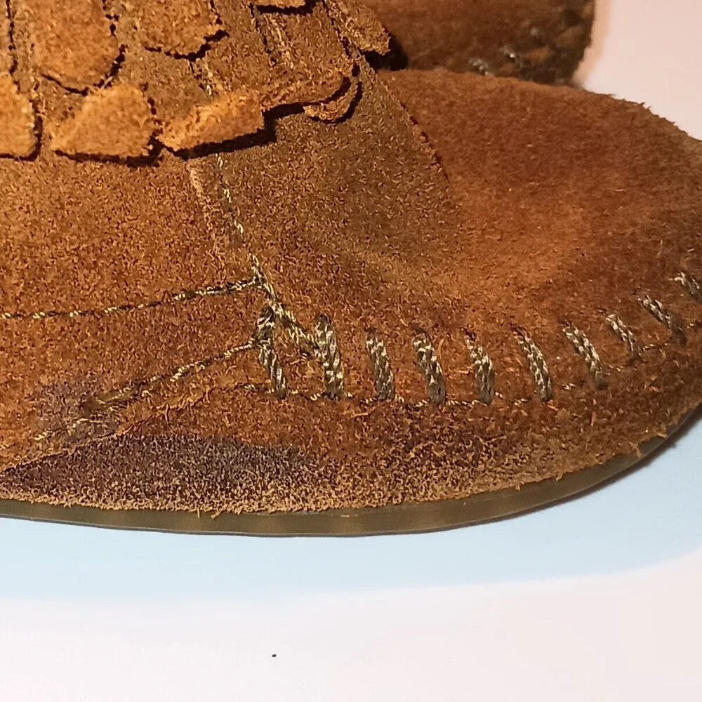Minnetonka Infant Double Fringe Moccasin Boots 2